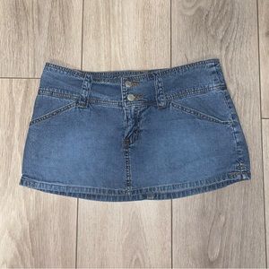 Y2K low rise denim mini skort